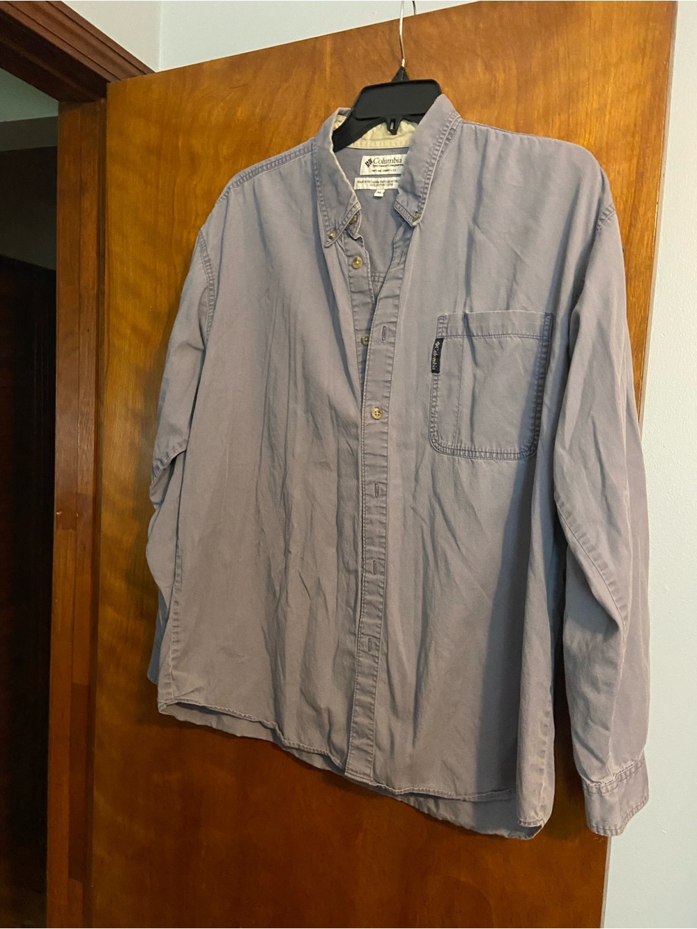 Columbia Men's Casual Button-Down Shirt - Light Lavender Gray